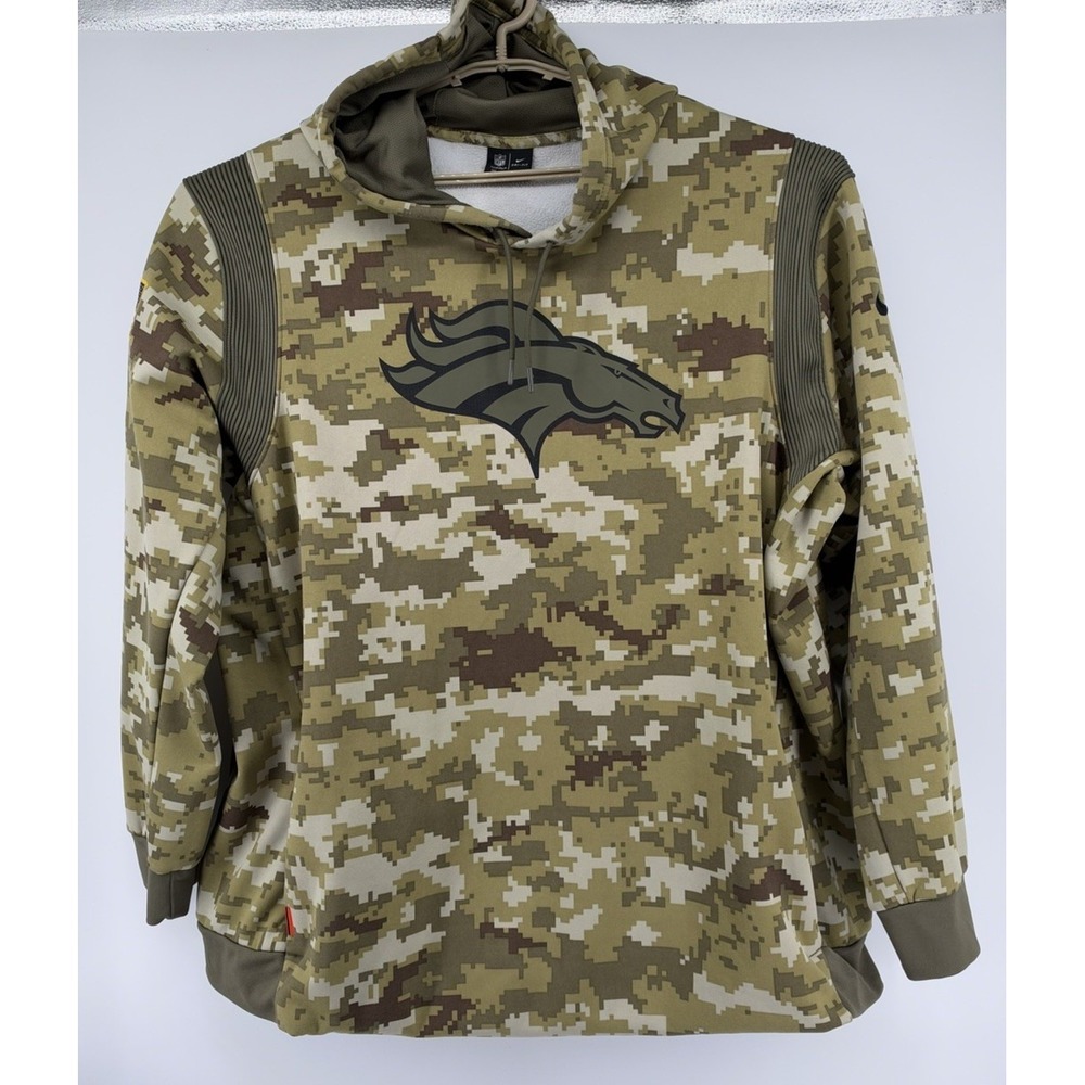Denver Broncos NFL Nike Dri Fit Salute To Service Camo Hoodie Pullover 3XL